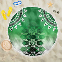 New Zealand Beach Blanket Poutama Mix Green Taniko Inspired Art LT05 One Size 150cm Green - Polynesian Pride