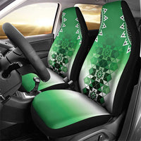 New Zealand Car Seat Cover Poutama Mix Green Taniko Inspired Art LT05 - Polynesian Pride