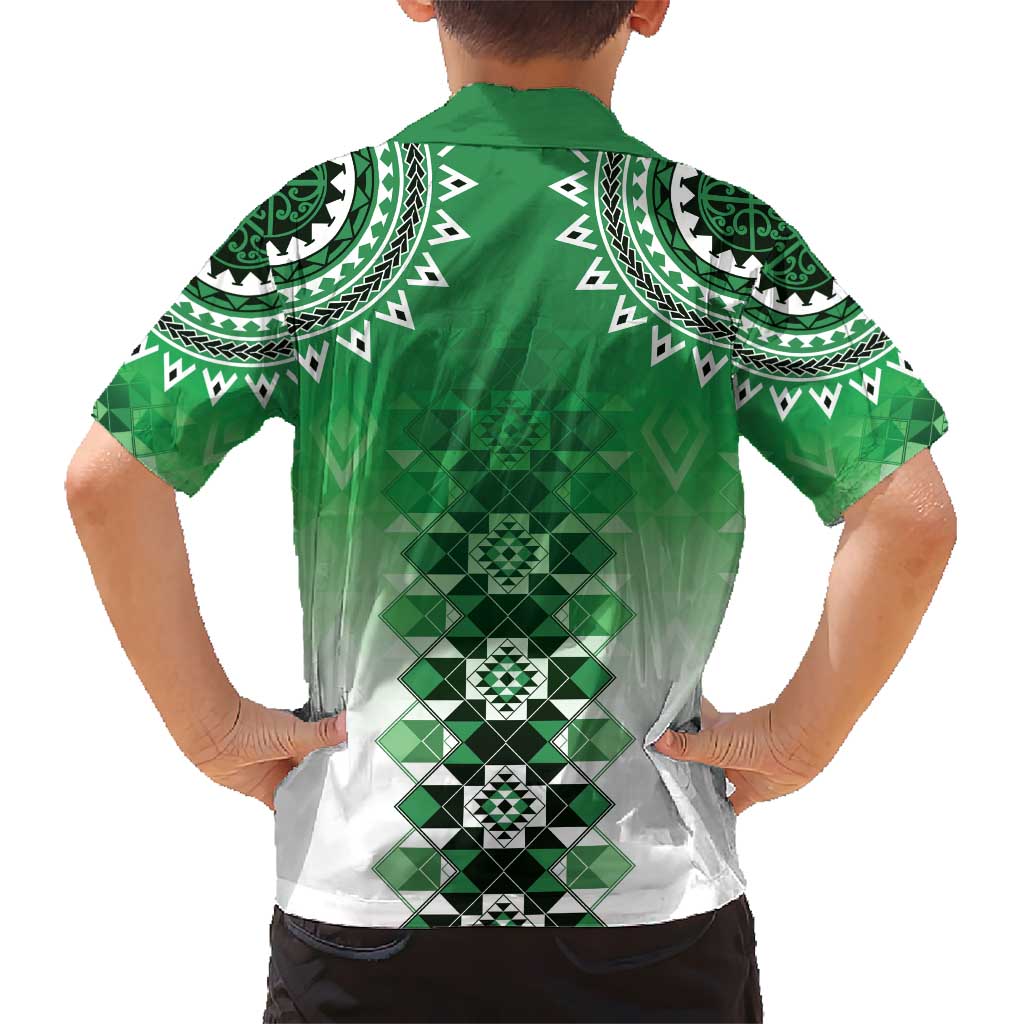 New Zealand Hawaiian Shirt Poutama Mix Green Taniko Inspired Art LT05 - Polynesian Pride