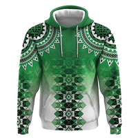 New Zealand Hoodie Poutama Mix Green Taniko Inspired Art LT05 Pullover Hoodie Green - Polynesian Pride
