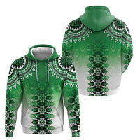 New Zealand Hoodie Poutama Mix Green Taniko Inspired Art LT05 - Polynesian Pride