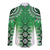 New Zealand Long Sleeve Button Shirt Poutama Mix Green Taniko Inspired Art LT05