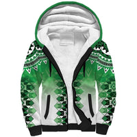 New Zealand Sherpa Hoodie Poutama Mix Green Taniko Inspired Art LT05 Unisex Green - Polynesian Pride