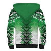 New Zealand Sherpa Hoodie Poutama Mix Green Taniko Inspired Art LT05 - Polynesian Pride