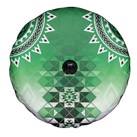 New Zealand Spare Tire Cover Poutama Mix Green Taniko Inspired Art LT05 - Polynesian Pride