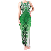 New Zealand Tank Maxi Dress Poutama Mix Green Taniko Inspired Art LT05 Women Green - Polynesian Pride