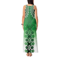 New Zealand Tank Maxi Dress Poutama Mix Green Taniko Inspired Art LT05 - Polynesian Pride