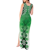 New Zealand Tank Maxi Dress Poutama Mix Green Taniko Inspired Art LT05 - Polynesian Pride