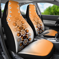 New Zealand Car Seat Cover Poutama Mix Orange Taniko Inspired Art LT05 - Polynesian Pride