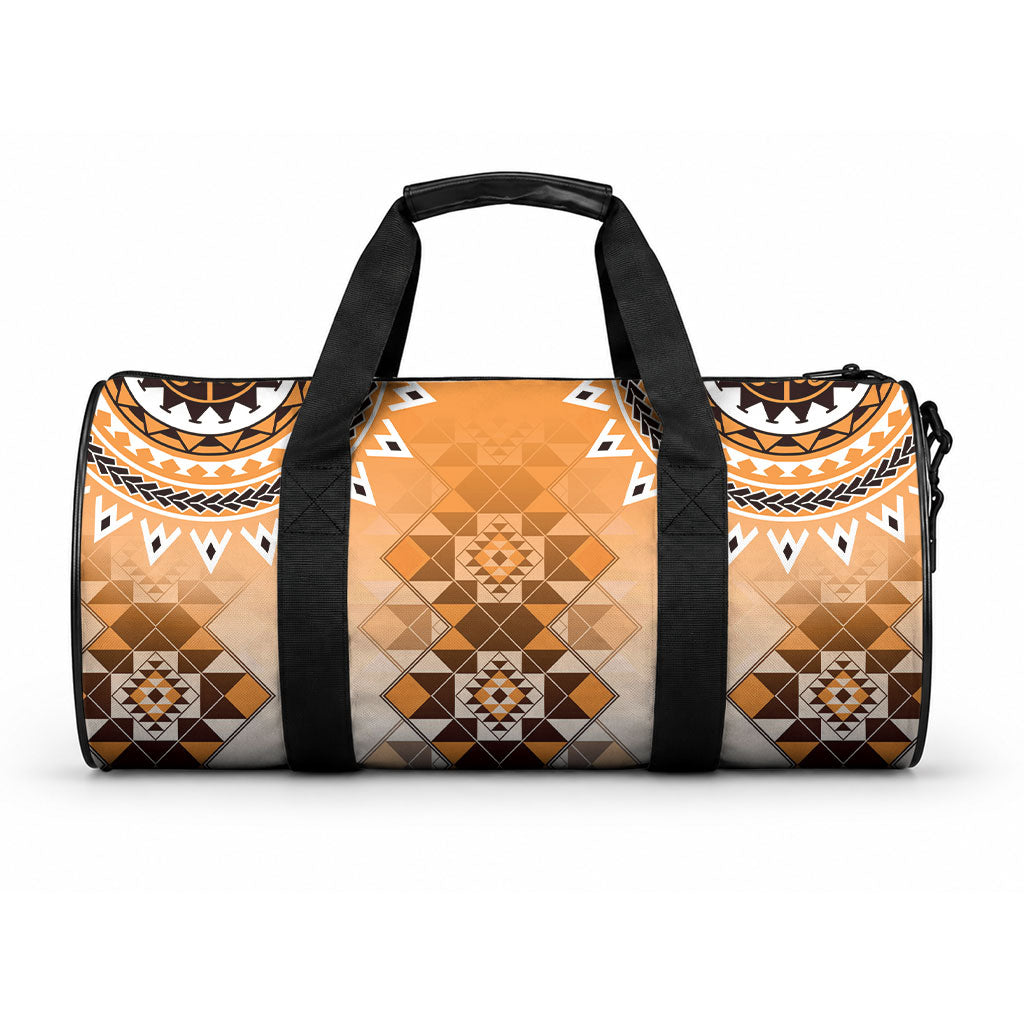 New Zealand Duffle Bag Poutama Mix Orange Taniko Inspired Art LT05 One size Orange - Polynesian Pride