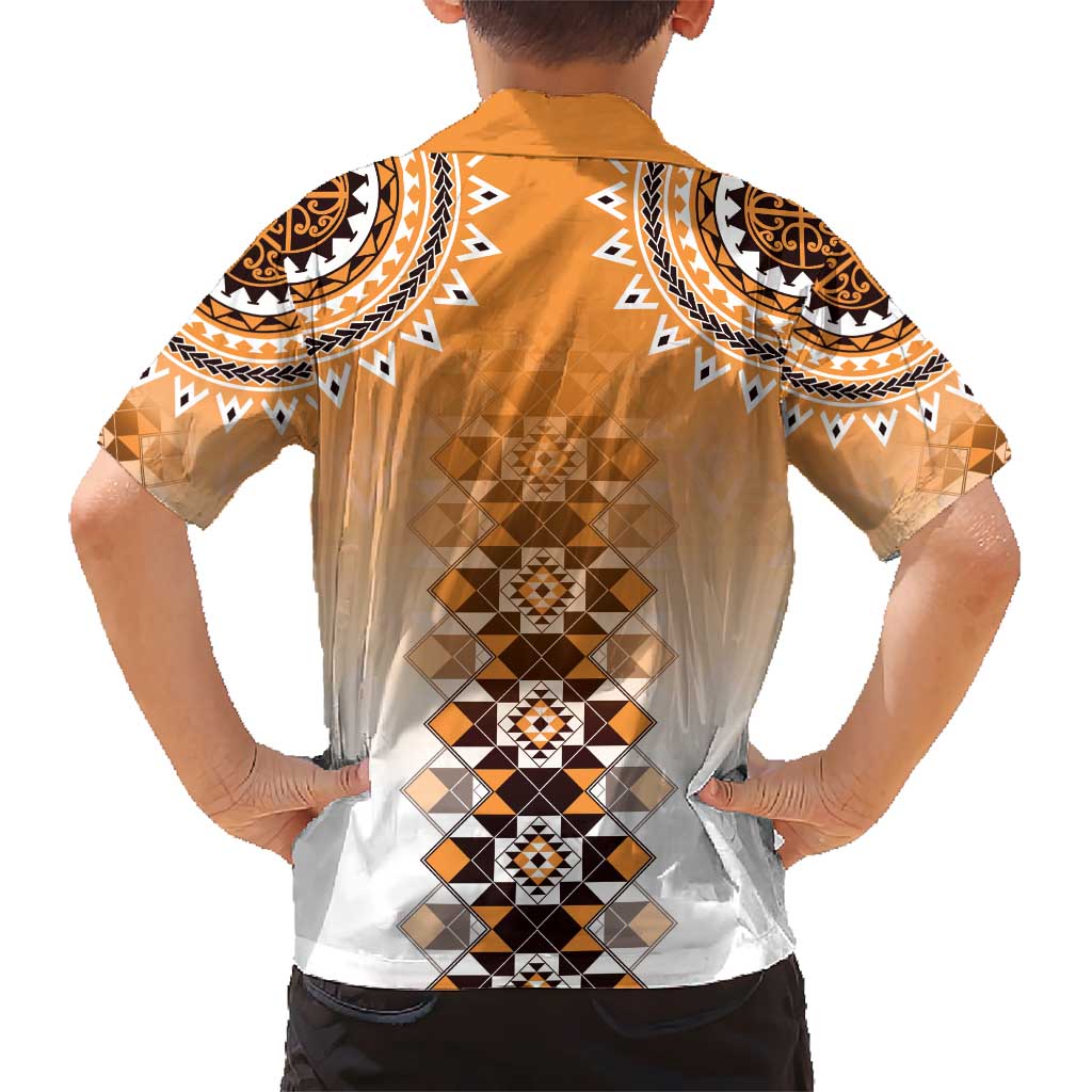 New Zealand Hawaiian Shirt Poutama Mix Orange Taniko Inspired Art LT05 - Polynesian Pride