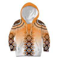 New Zealand Kid Hoodie Poutama Mix Orange Taniko Inspired Art LT05 Hoodie Orange - Polynesian Pride