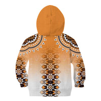 New Zealand Kid Hoodie Poutama Mix Orange Taniko Inspired Art LT05 - Polynesian Pride
