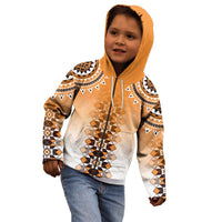 New Zealand Kid Hoodie Poutama Mix Orange Taniko Inspired Art LT05 - Polynesian Pride
