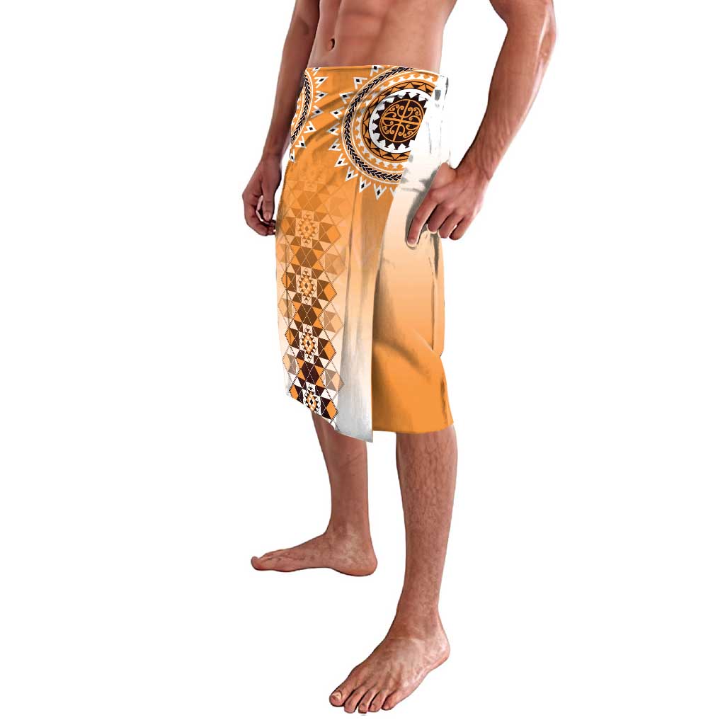 New Zealand Lavalava Poutama Mix Orange Taniko Inspired Art LT05 - Polynesian Pride