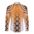 New Zealand Long Sleeve Button Shirt Poutama Mix Orange Taniko Inspired Art LT05