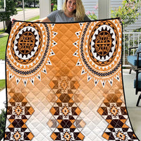 New Zealand Quilt Poutama Mix Orange Taniko Inspired Art LT05 Orange - Polynesian Pride