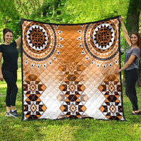 New Zealand Quilt Poutama Mix Orange Taniko Inspired Art LT05 - Polynesian Pride
