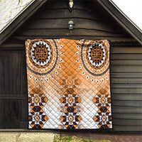 New Zealand Quilt Poutama Mix Orange Taniko Inspired Art LT05 - Polynesian Pride