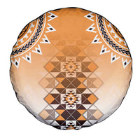 New Zealand Spare Tire Cover Poutama Mix Orange Taniko Inspired Art LT05 - Polynesian Pride