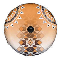 New Zealand Spare Tire Cover Poutama Mix Orange Taniko Inspired Art LT05 - Polynesian Pride