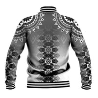 New Zealand Baseball Jacket Poutama Mix Gray Taniko Inspired Art LT05 - Polynesian Pride