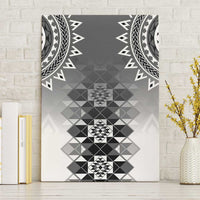 New Zealand Canvas Wall Art Poutama Mix Gray Taniko Inspired Art LT05 Without Frame Gray - Polynesian Pride