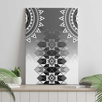 New Zealand Canvas Wall Art Poutama Mix Gray Taniko Inspired Art LT05 - Polynesian Pride