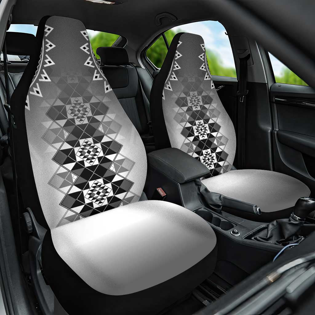 New Zealand Car Seat Cover Poutama Mix Gray Taniko Inspired Art LT05 One Size Gray - Polynesian Pride