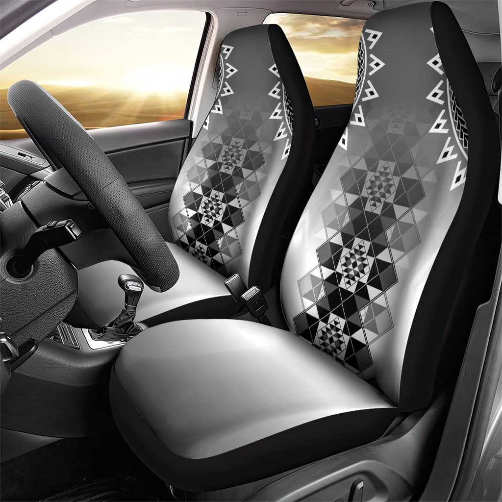New Zealand Car Seat Cover Poutama Mix Gray Taniko Inspired Art LT05 - Polynesian Pride