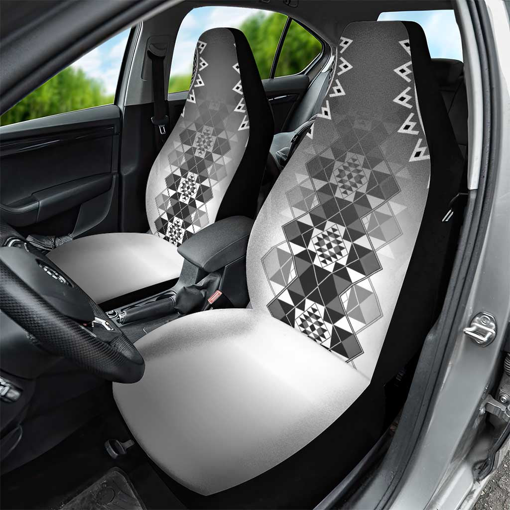 New Zealand Car Seat Cover Poutama Mix Gray Taniko Inspired Art LT05 - Polynesian Pride