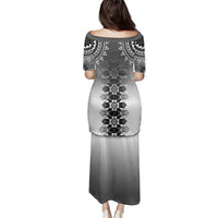 New Zealand Family Matching Puletasi and Hawaiian Shirt Poutama Mix Gray Taniko Inspired Art LT05 - Polynesian Pride