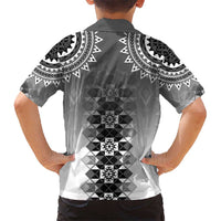 New Zealand Kid Hawaiian Shirt Poutama Mix Gray Taniko Inspired Art LT05 - Polynesian Pride