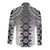 New Zealand Long Sleeve Button Shirt Poutama Mix Gray Taniko Inspired Art LT05