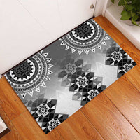 New Zealand Rubber Doormat Poutama Mix Gray Taniko Inspired Art LT05 - Polynesian Pride