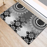 New Zealand Rubber Doormat Poutama Mix Gray Taniko Inspired Art LT05 - Polynesian Pride
