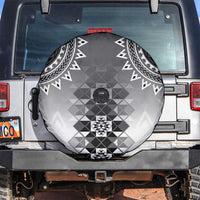 New Zealand Spare Tire Cover Poutama Mix Gray Taniko Inspired Art LT05 Gray - Polynesian Pride