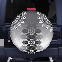New Zealand Spare Tire Cover Poutama Mix Gray Taniko Inspired Art LT05 - Polynesian Pride