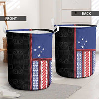 Samoa Flag Laundry Basket Ula Fala With Samoan Siapo - Polynesian Pride