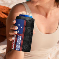 Samoa Flag 4 in 1 Can Cooler Tumbler Ula Fala With Samoan Siapo - Polynesian Pride