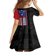Samoa Flag Family Matching Long Sleeve Bodycon Dress and Hawaiian Shirt Ula Fala With Samoan Siapo LT05 - Polynesian Pride