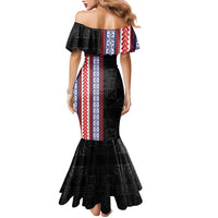 Samoa Flag Family Matching Mermaid Dress and Hawaiian Shirt Ula Fala With Samoan Siapo LT05 - Polynesian Pride