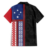 Samoa Flag Family Matching Off The Shoulder Long Sleeve Dress and Hawaiian Shirt Ula Fala With Samoan Siapo LT05 - Polynesian Pride