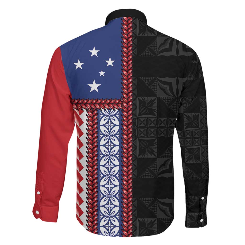 Samoa Flag Family Matching Off Shoulder Short Dress and Hawaiian Shirt Ula Fala With Samoan Siapo LT05 - Polynesian Pride