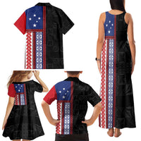 Samoa Flag Family Matching Tank Maxi Dress and Hawaiian Shirt Ula Fala With Samoan Siapo LT05 - Polynesian Pride