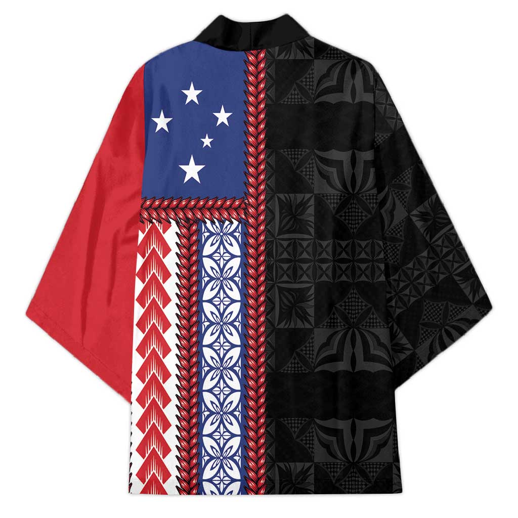 Samoa Flag Kimono Ula Fala With Samoan Siapo - Polynesian Pride