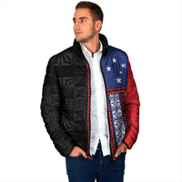 Samoa Flag Padded Jacket Ula Fala With Samoan Siapo - Polynesian Pride