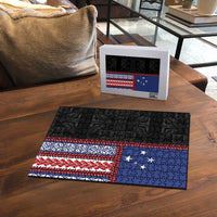Samoa Flag Puzzle Ula Fala With Samoan Siapo - Polynesian Pride