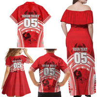 Custom Tonga Rugby Mate Ma'a Family Matching Off Shoulder Maxi Dress and Hawaiian Shirt Tongan Pride Unique Style LT05 - Polynesian Pride
