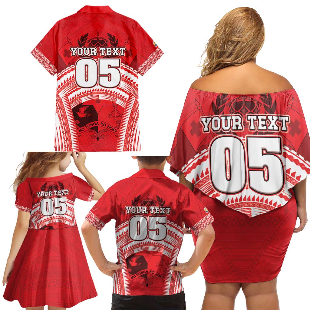 Custom Tonga Rugby Mate Ma'a Family Matching Off Shoulder Short Dress and Hawaiian Shirt Tongan Pride Unique Style LT05 - Polynesian Pride